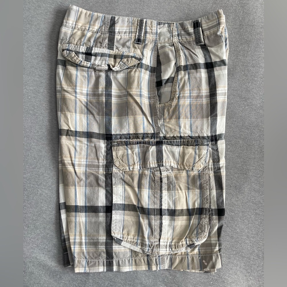 Route 66 Flat Front Plaid Men's Cargo Shorts